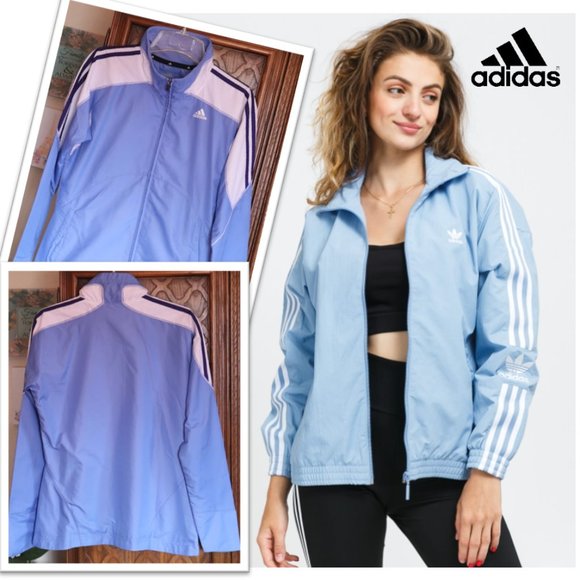 Adidas Essential 3-Stripe Windbreaker Track Jacket Style #P52640 Blue - Size S - Picture 1 of 16